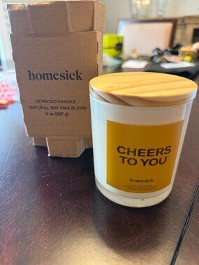 Homesick Cheers To You Candle 8 oz Citrus Peony Soy Wax New in Box